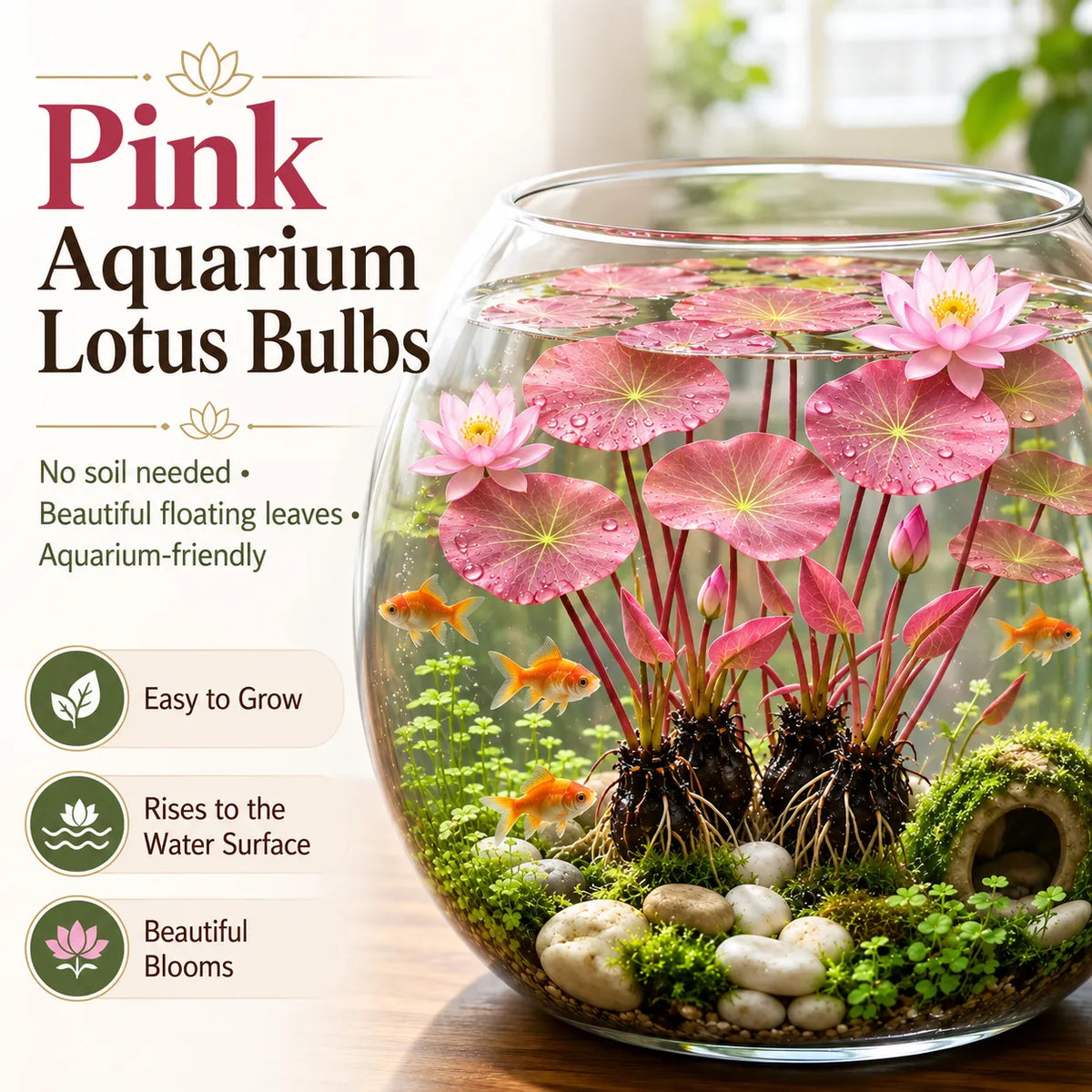 🐟Hydroponic red lotus roots🌿 Turn Your Aquarium into a Living Garden