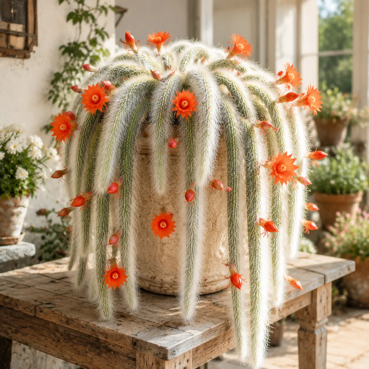 🌵Rare Monkey Tail Cactus - A Living Waterfall of Soft, Fluffy Beauty