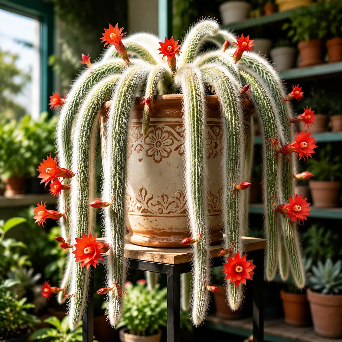 🌵Rare Monkey Tail Cactus - A Living Waterfall of Soft, Fluffy Beauty