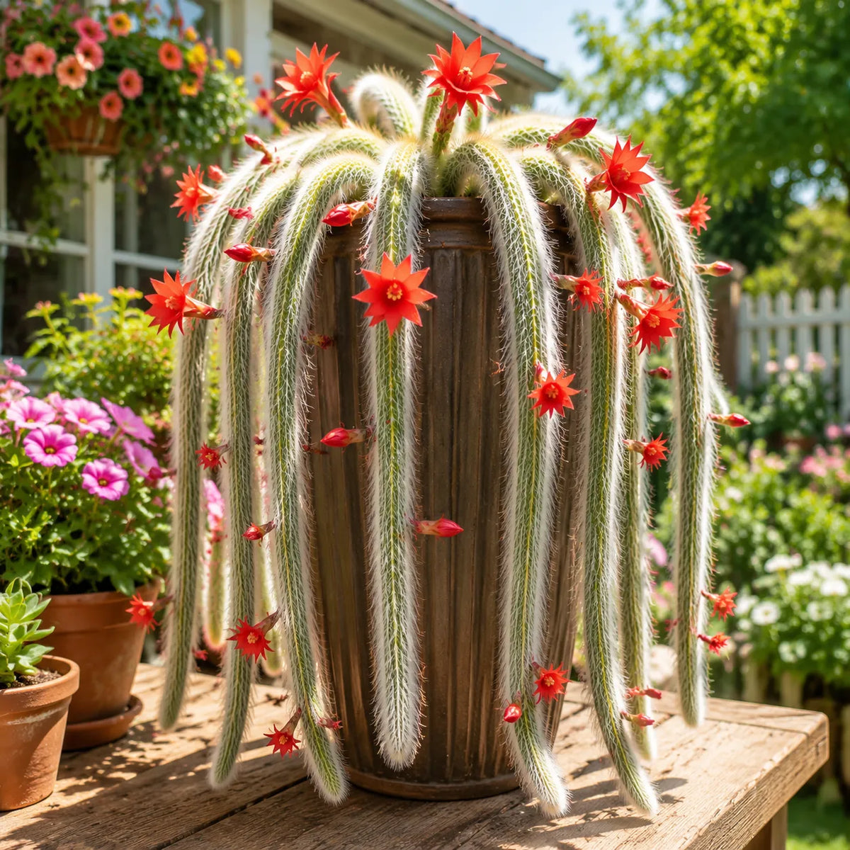 🌵Rare Monkey Tail Cactus - A Living Waterfall of Soft, Fluffy Beauty
